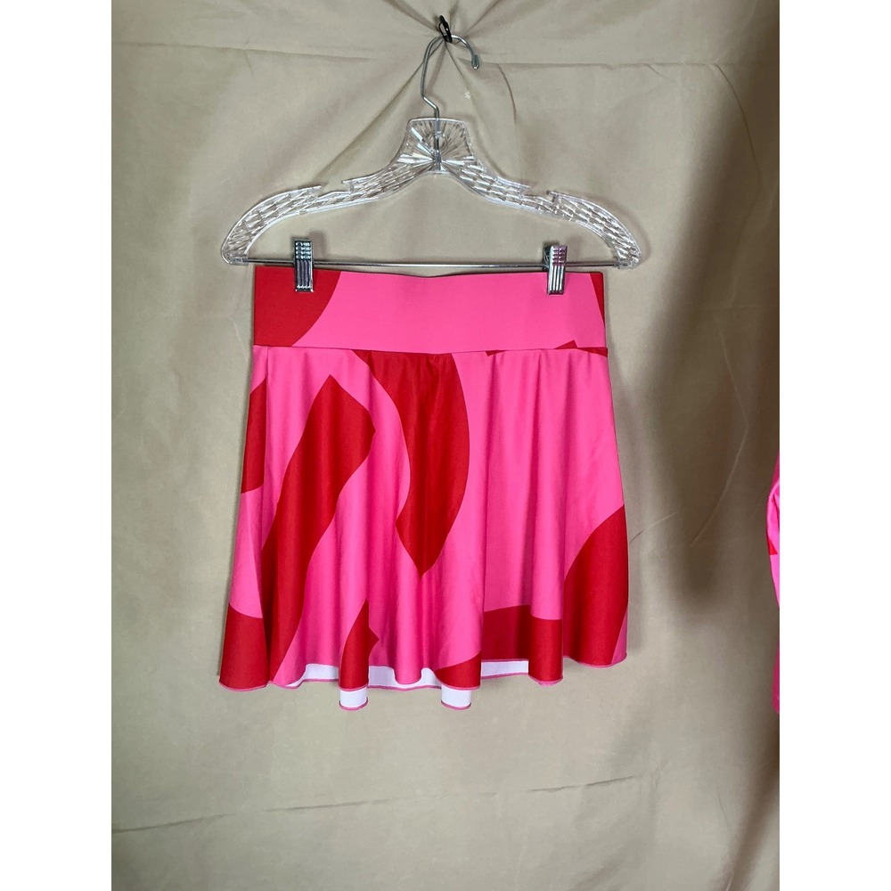 Large Burkini Modest Swimsuit Women 4 Piece Set Pink Red Excellent Geometric - Picture 8 of 16